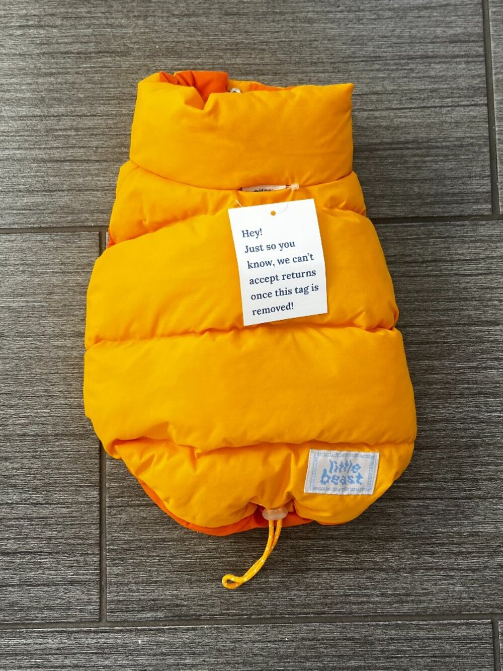 Little Beast Super Duper Reversible Parka Vest - Light Orange & Orange, size XS
